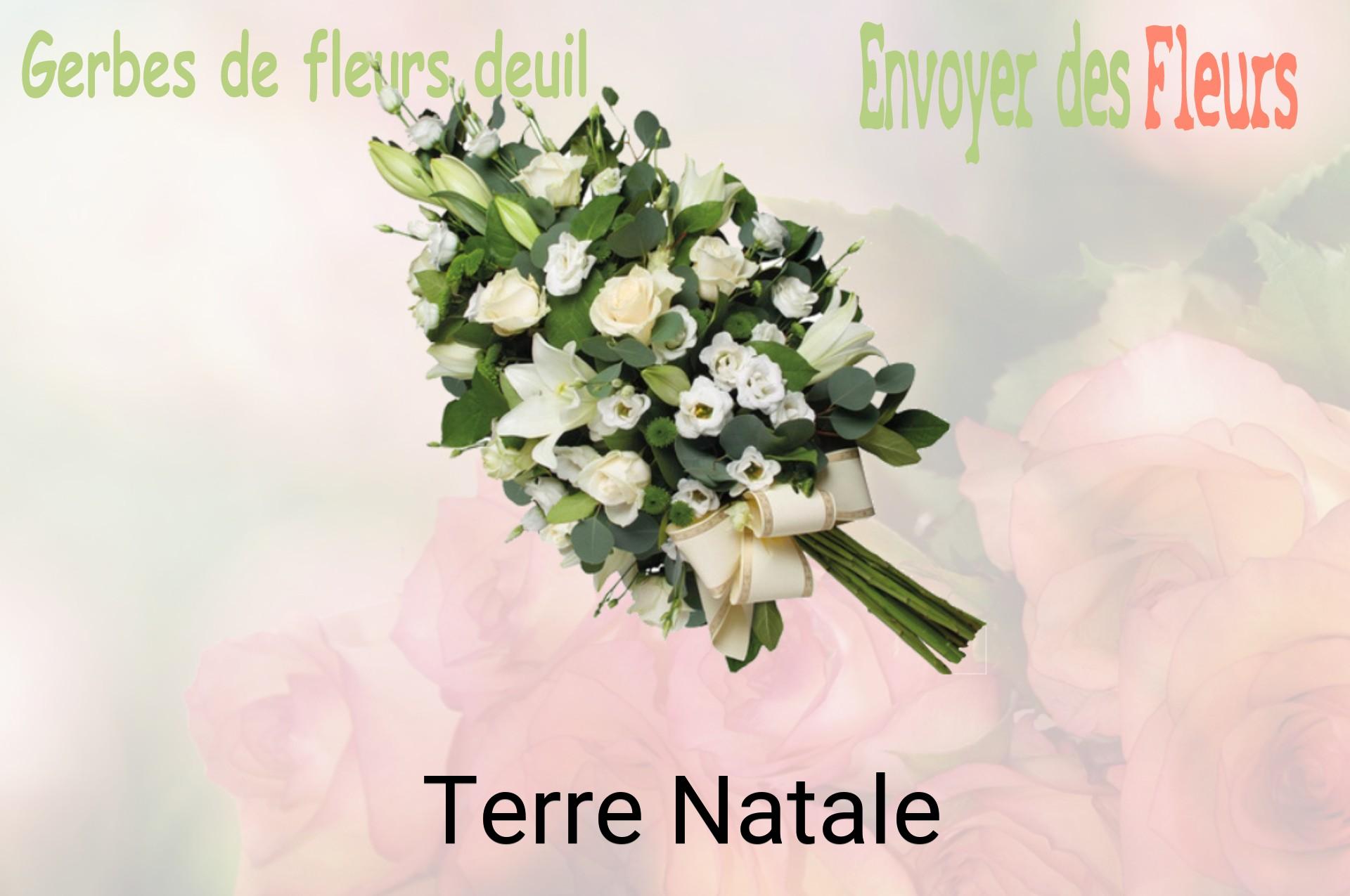 Gerbe de fleurs de deuil livrée à Terre-Natale